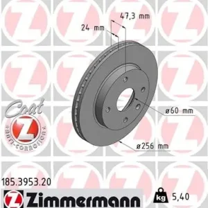 Kup teraz Tarcza hamulcowa ZIMMERMANN 185.3953.20