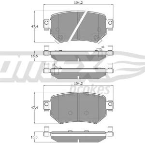 Cena promocyjna Zestaw klocków hamulcowych, hamulce tarczowe TOMEX BRAKES TX 18-70