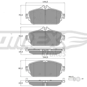 Promocja Zestaw klocków hamulcowych, hamulce tarczowe TOMEX BRAKES TX 18-74
