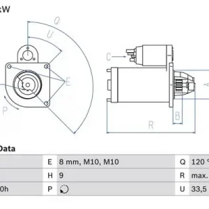 Dodaj do koszyka Rozrusznik 12V BOSCH 0986017110 12411712937