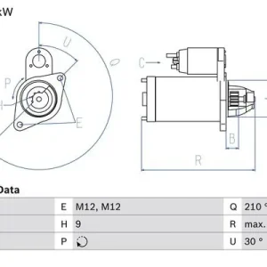 Rozrusznik 12V BOSCH 0986016240 068911024BX Wyprzedaż