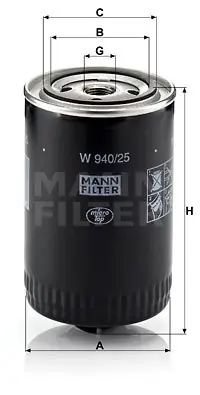 Filtr oleju MANN-FILTER W940/25 W94025 Premium