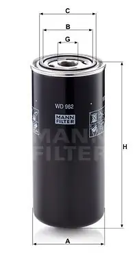 Bezpieczna płatność Filtr oleju MANN-FILTER WD962