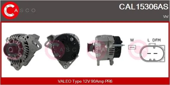 ALTERNATOR 12V 90A CASCO CAL15306AS Hit sprzedaży