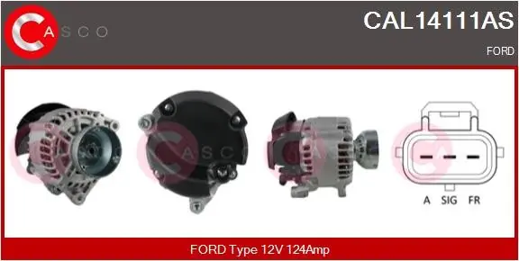 Hit sprzedaży ALTERNATOR 12V 124A CASCO CAL14111AS