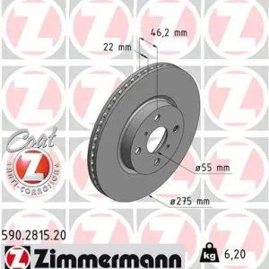 Zamów teraz Tarcza hamulcowa ZIMMERMANN 590.2815.20 4351252130